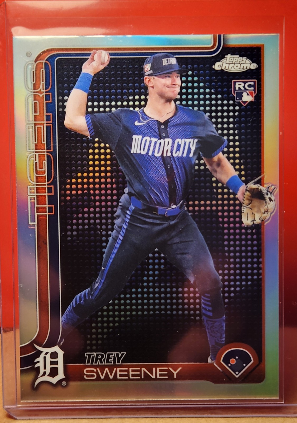 2025 Topps Chrome Trey Sweeney Lightboard Logo Refractor #6 RC Tigers Rookie