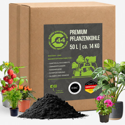 C44 Pflanzenkohle 50L Bodenaktivator Terra Preta Made in Germany EBC AgroOrganic