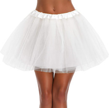 Tutu Skirt for Women Teens Adult Classic Elastic 3, 4, 5 Layered Tulle Petticoat