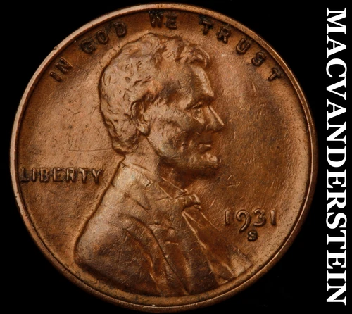 1931-S Lincoln Wheat Cent- Scarce Key Date- Extra Fine No Reserve #J4458
