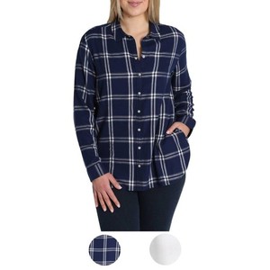 Chemisier Femme Jach's Girlfriend Blanc à Carreaux - Taille XL, Manches Courtes, Neuf Porté Une Fois