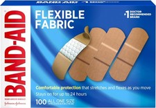 Band-Aid Brand Flexible Fabric Adhesive Bandages 100 Count