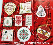 Joy To The World Ornaments Jingle Quaker Tree Sheep Joy 9 CROSS STITCH PATTERNS