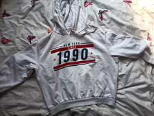 H&M Damen Hoodie Pullover Weiß mit Druck  Ne...