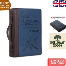 Men's Stylish Bible Cover with Handle - Convenient 10.7" x 7.5" Design