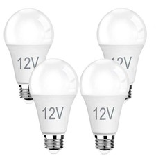 4-Pack 12V LED Bulbs 9W 100W Equivalent , 1100LM 5000K Daylight, E26 A19 Bas...
