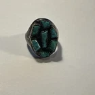 Vntg Native American Zuni Signed Wilbur Iule .925 Sterling Silver & Turquoise