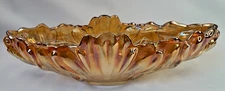 Vintage 1960's Jeannette Marigold Gondola Carnival Glass Fruit Boat