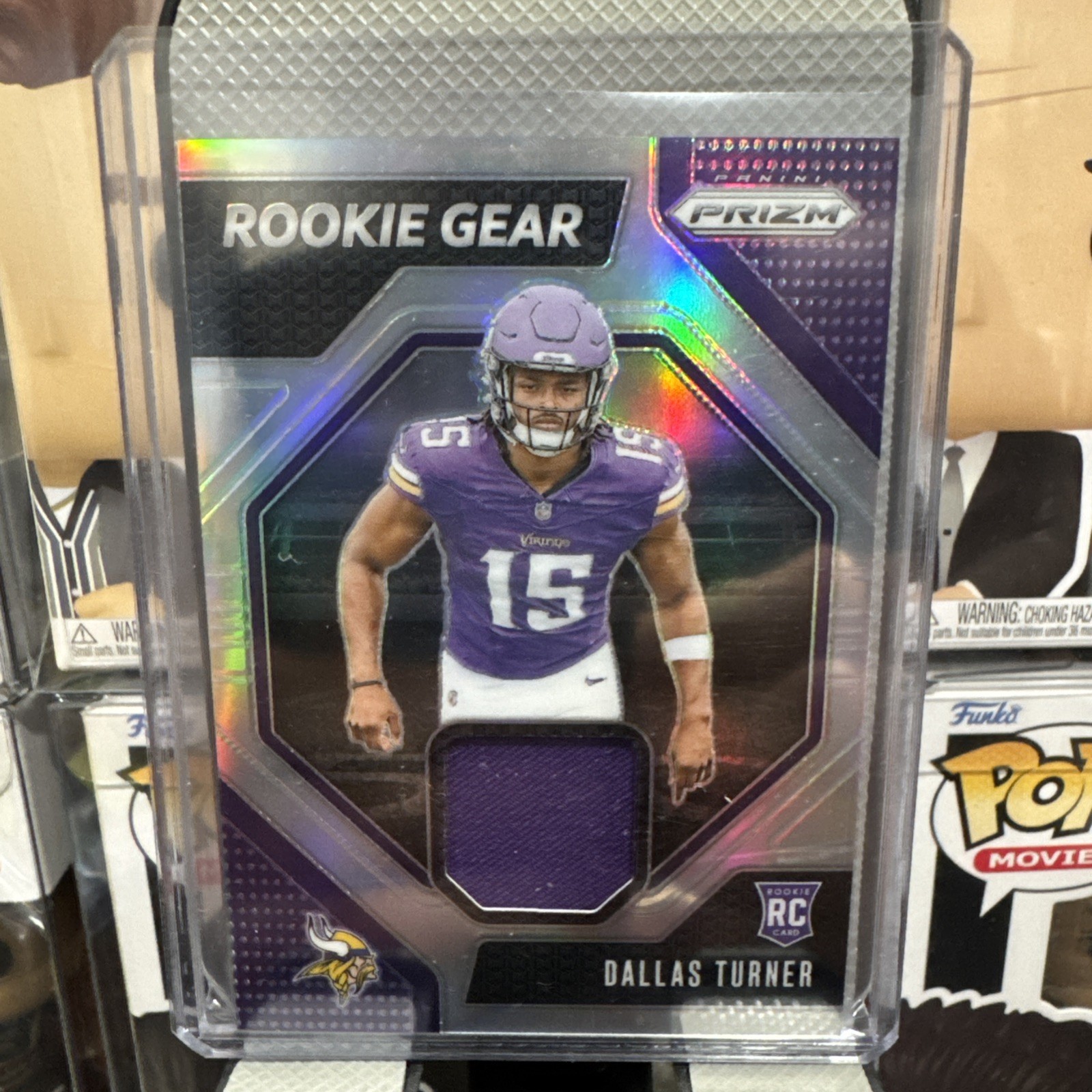 Dallas Turner 2024 Prizm Rookie Gear Jersey Silver Prizm. Vikings
