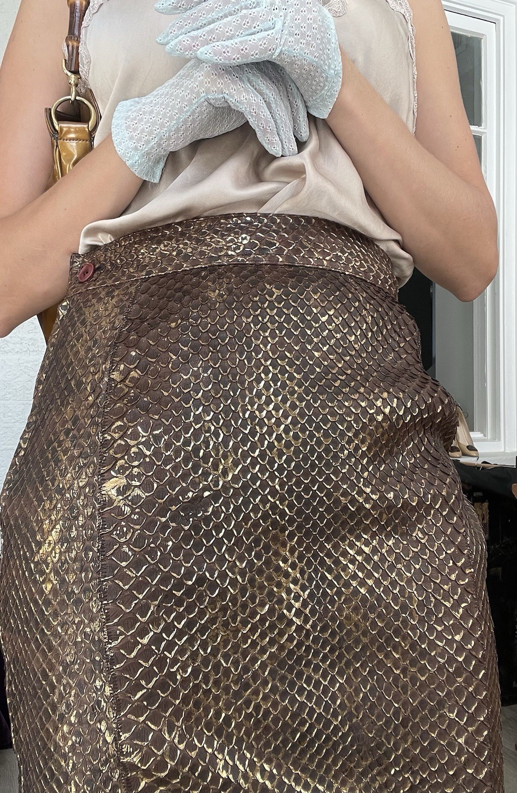 Authentic Vintage Gianfranco Ferre Python Skin Ra… - image 3