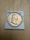 1948 - P Franklin Silver Half Dollar, Nice UNC. Near FBL -  Lt Gold toning.