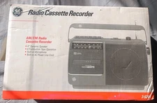 General Electric GE Vintage AM/FM Radio Cassette Recorder 3-5264 Player