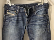 Diesel M s Zatiny Jeans Straight Leg 33 X 32 Repairable Hole As Is Wash 0073N