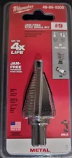 Milwaukee 48-89-9209 Jam Free 7/8-1 1/8 Step Drill Bit #9 For Metal NEW+FREE SH.