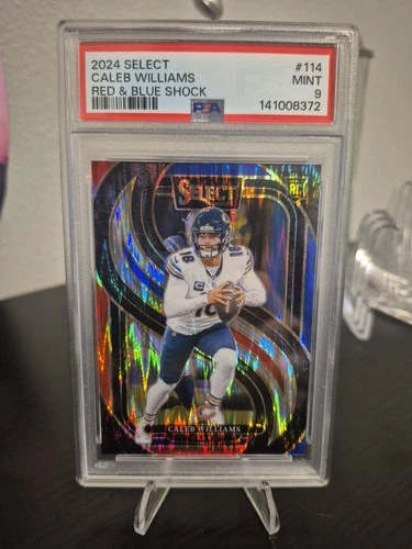 2024 Select Premier Level Caleb Williams #114 Red & Blue Shock Prizm (RC) PSA 9