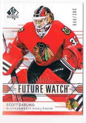2014-15 SP AUTHENTIC FUTURE WATCH SCOTT DARLING ROOKIE 282/999 CHICAGO