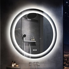Wisfor Dual Lighted Bathroom Mirrors Anti-Fog Dimmable Vanity Mirror TouchSensor
