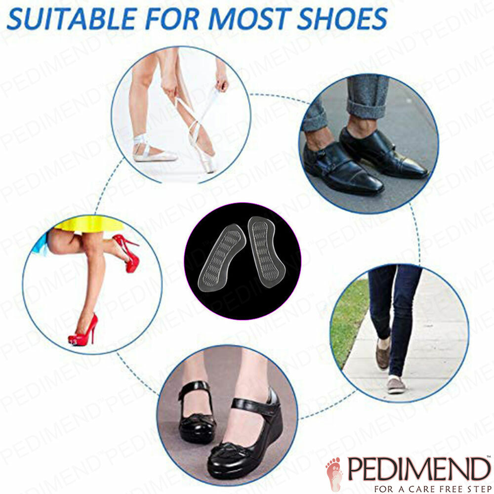 6 Impugnature Tacco In Pelle Scamosciata Tappetino Protezioni Piedi Gel - Foto 7