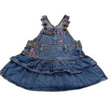 OshKosh Vintage Tiered Bibb Skirt with Embroidery - Sz 18 Months