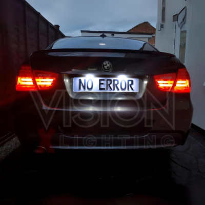 Für BMW 3 E90 E91 2005-2012 Paar Birnen Nummernschild LED Hellweiß Gratis Fehler