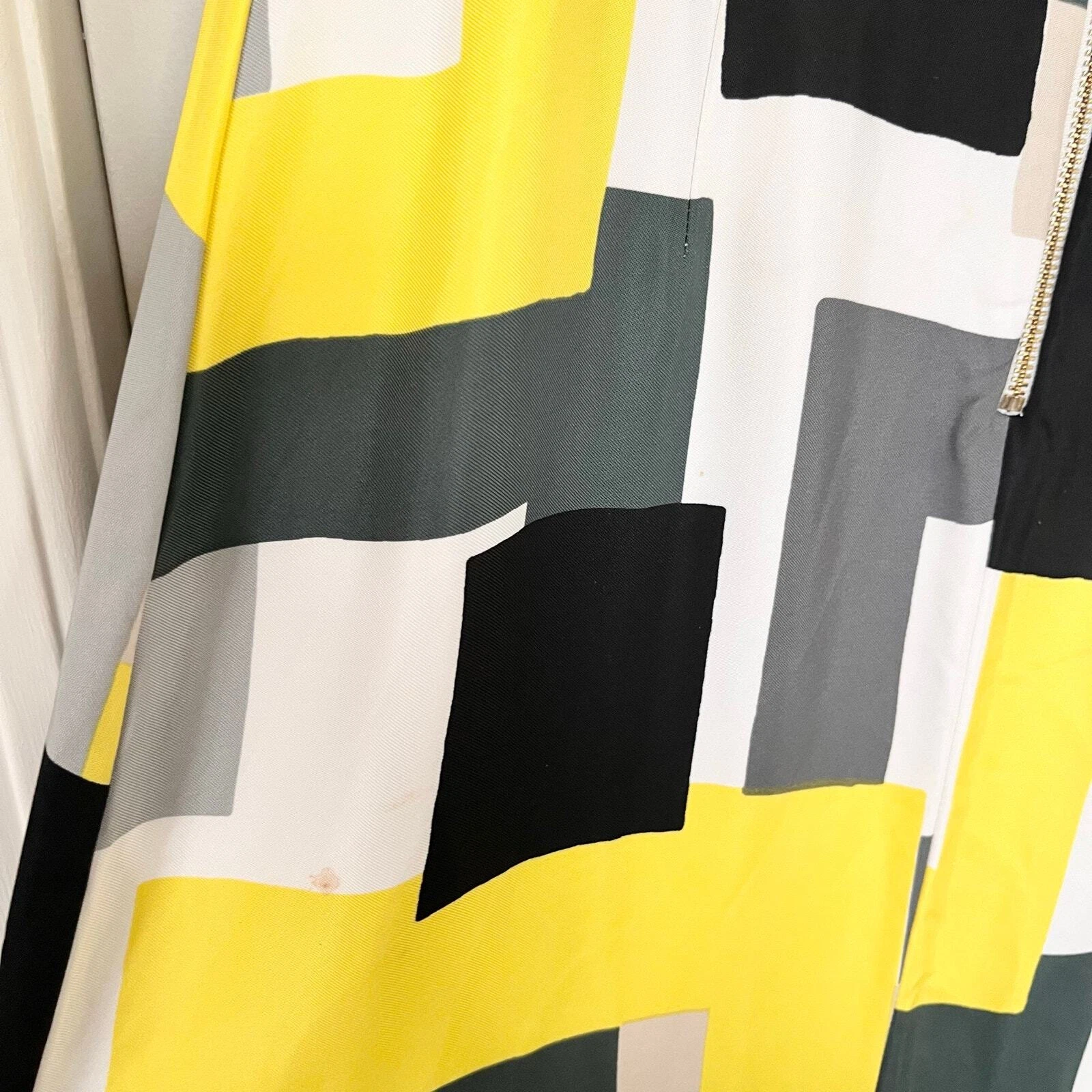 Abito tubino geometrico Kate Spade Della Loden Manhattan City grigio giallo taglia 4