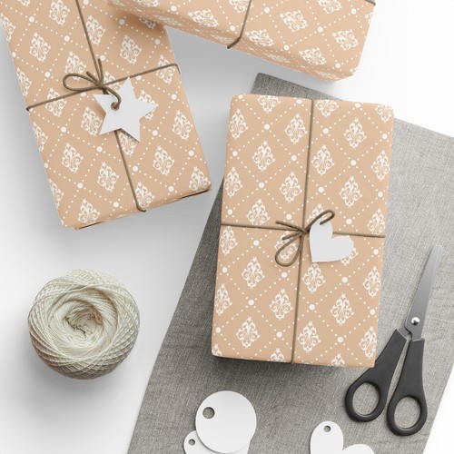 Tan With White Pattern Wrapping Papers - Picture 22 of 37