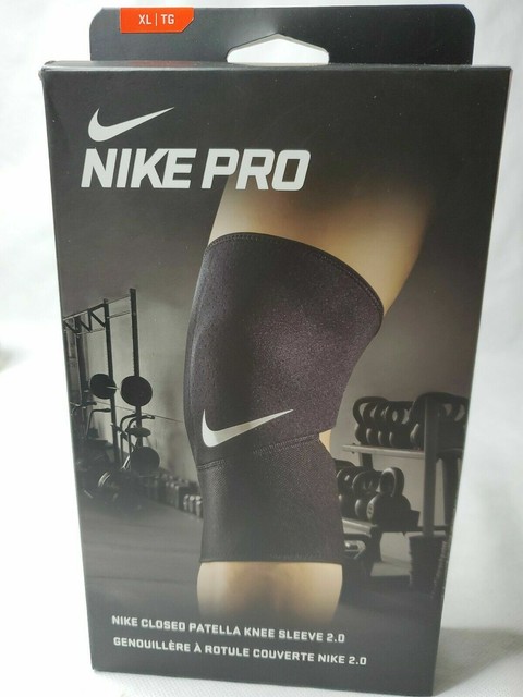 Nike Pro Closed Patella Knee Sleeve 2.0 Size XL Black NMS41010XL for sale online | eBay