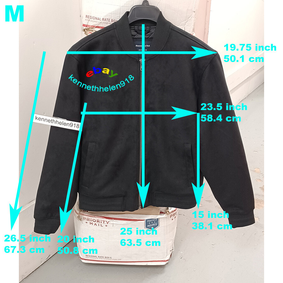 ABERCROMBIE & FITCH VEGAN SUEDE BOMBER JACKET COAT BLACK MENS SIZE