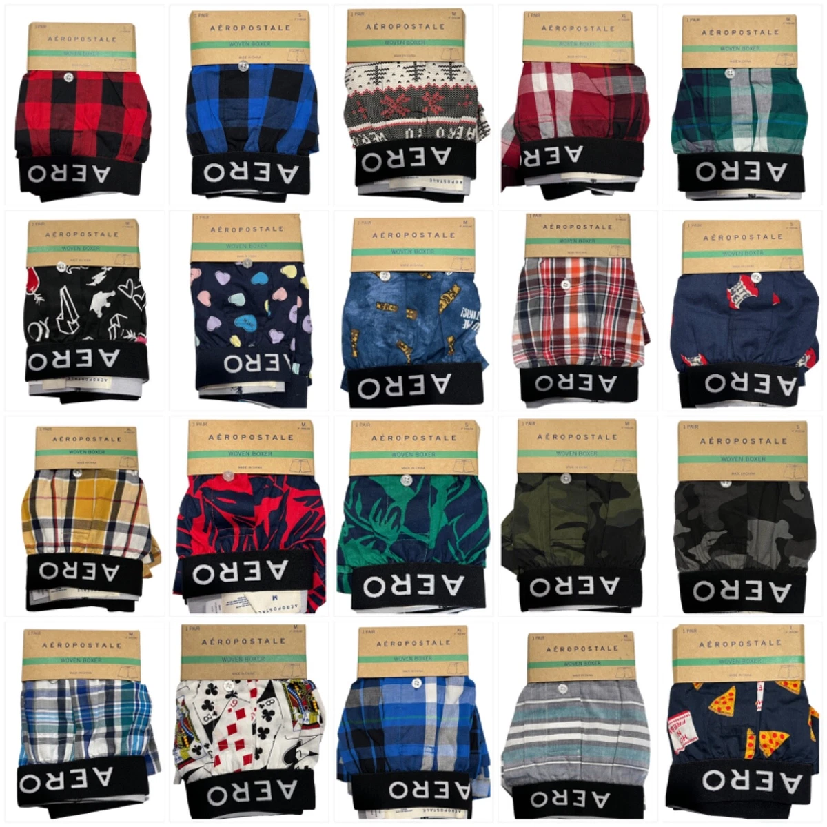NWT AEROPOSTALE Woven Boxer Underwear Sz S M L XL Assorted Colors