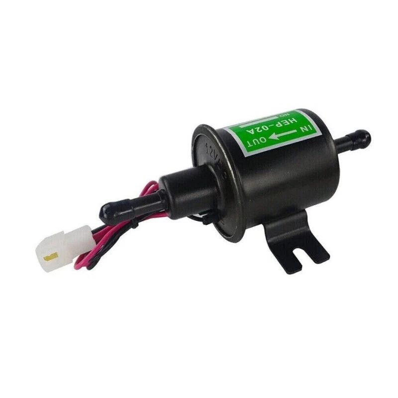 Bomba de combustible en línea negra 12v transferencia eléctrica baja presión gas diésel HEP-02A Foto 4 de 4