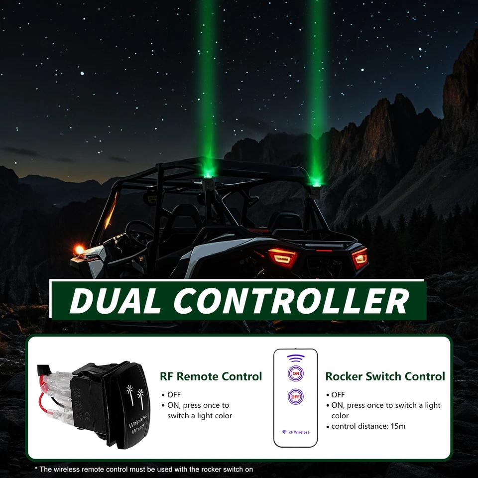 Luces látigo LED RGB láser para CF-MOTO UFORCE 1000/500/600/800 sin látigo UTV ATV Foto 4 de 4