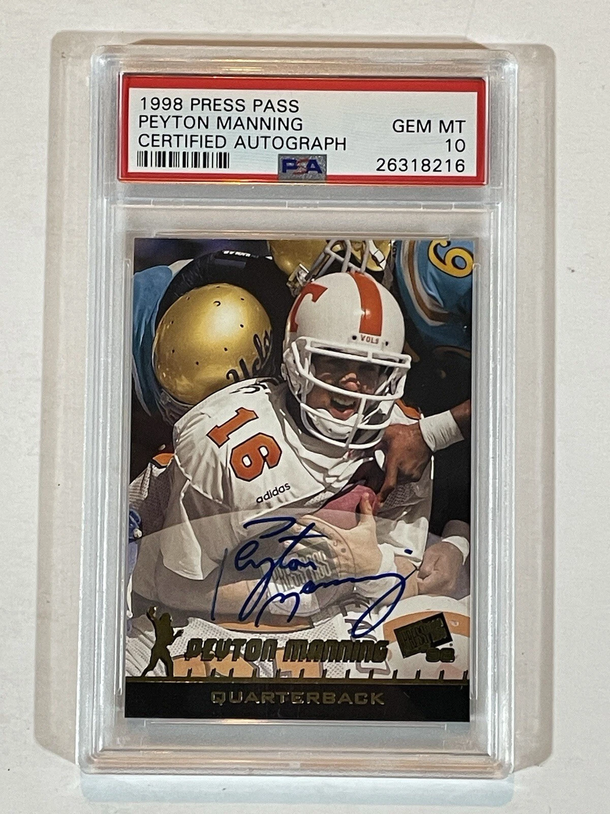 Peyton Manning Press Pass Certified Autograph # Base