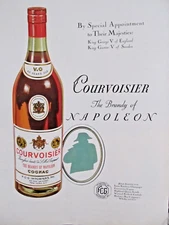 Vintage 1934 Ad Courvoisier the Brandy of Napoleon