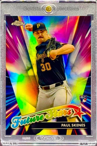 Paul Skenes RARE ROOKIE REFRACTOR TOPPS CHROME INVESTMENT CARD SSP PIRATES MINT