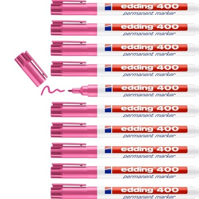 Edding 400 Permanentmarker Rosa 10 Stück | 1mm Rundspitze Pink