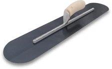 MARSHALLTOWN Fully Rounded Concrete Finishing Trowel, Blue Steel Blade, Wood ...