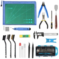 45 Pieces 3D Printer Tools Kit, 3D Printing Accessory Includes Deburring Tool, D