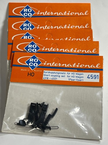 ROCO 5 pares de embrague corto NR 4591 para vagón 4318 - 4321 (vagón contenedor) | Condition: Neu