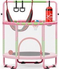55 Trampoline for Kids with Enclosure 6-in-1 Toddler Adjustable Yohood Indoor