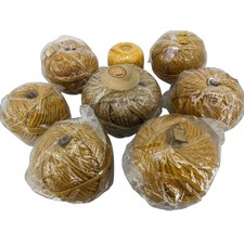 7 Pounds 8 Balls 40 Yards NWT Vintage 1970's Gold MACRAME JUTE CORD Twisted Rope