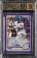 2020 BOWMAN CHROME PROSPECT AUTOS PURPLE REFRACTOR ANDY PAGES #/250 BGS 9.5