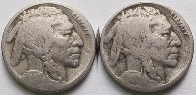 1918-S + 1918-D Buffalo Nickels Good Details, Two Better Date 5C