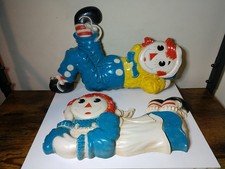 Vintage Syroco 1977 Raggedy Ann Andy Set Plas...