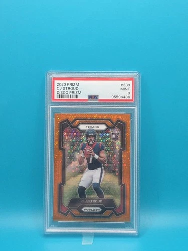 2023 PANINI PRIZM CJ STROUD ORANGE DISCO ROOKIE #339 PSA 9 *MINT* Houston Texans