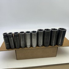 Snap On 12 Drive Deep Sae Impact Socket 6 Point 10pc Set 1-16 To 12 Usa