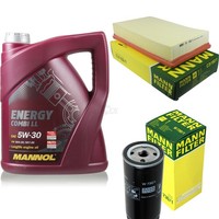 MANN-FILTER Inspektionspaket 5L Mannol Energy Combi Ll 5W-30 FüR Audi 80 1.9