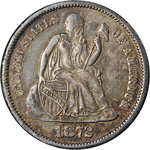 1872-S Seated Liberty Dime Nice AU Details Decent Eye Appeal