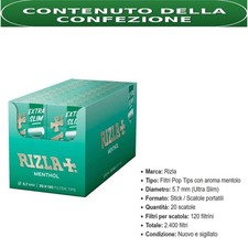 Filtri Rizla Mentolo Ultra Slim 5,7mm Box Da 20 Astucchi Da 120 Filtri