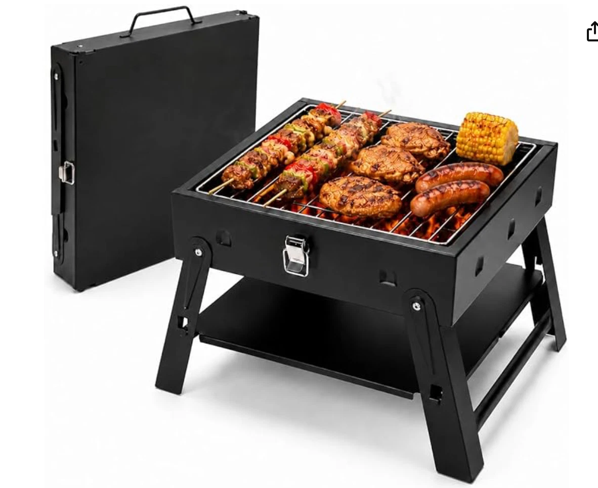 Small Portable BBQ Charcoal Grill: Mini Foldable Table Top Barbecue Grills
Opens in a new window or