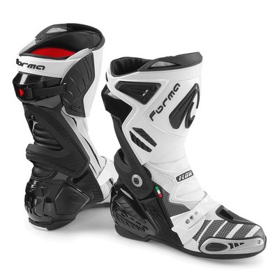 Forma ICE PRO FLOW racing motorcycle boots black white track motogp road race